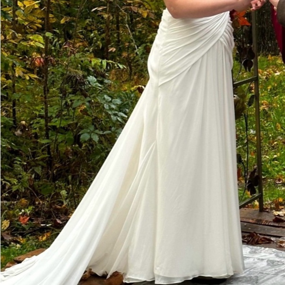 Elegant White Draped Gown